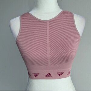 Adidas Pink Ribbed Sports Bra